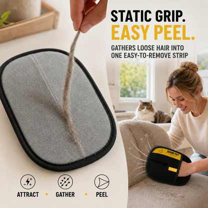 QIAWI Pet Hair Remover Glove for Cats & Dogs, Reusable Lint Remover for Couch, Carpet & Clothes